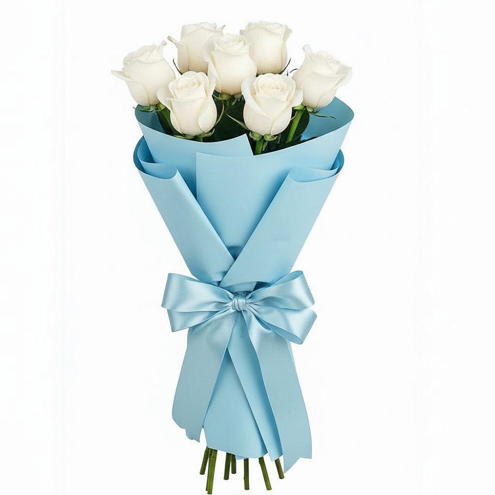 Букет 7 белых роз Проуд в Винсадах