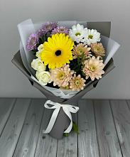 Букет цветов из:  Розы, Герберы и Хризантемы в Винсадах