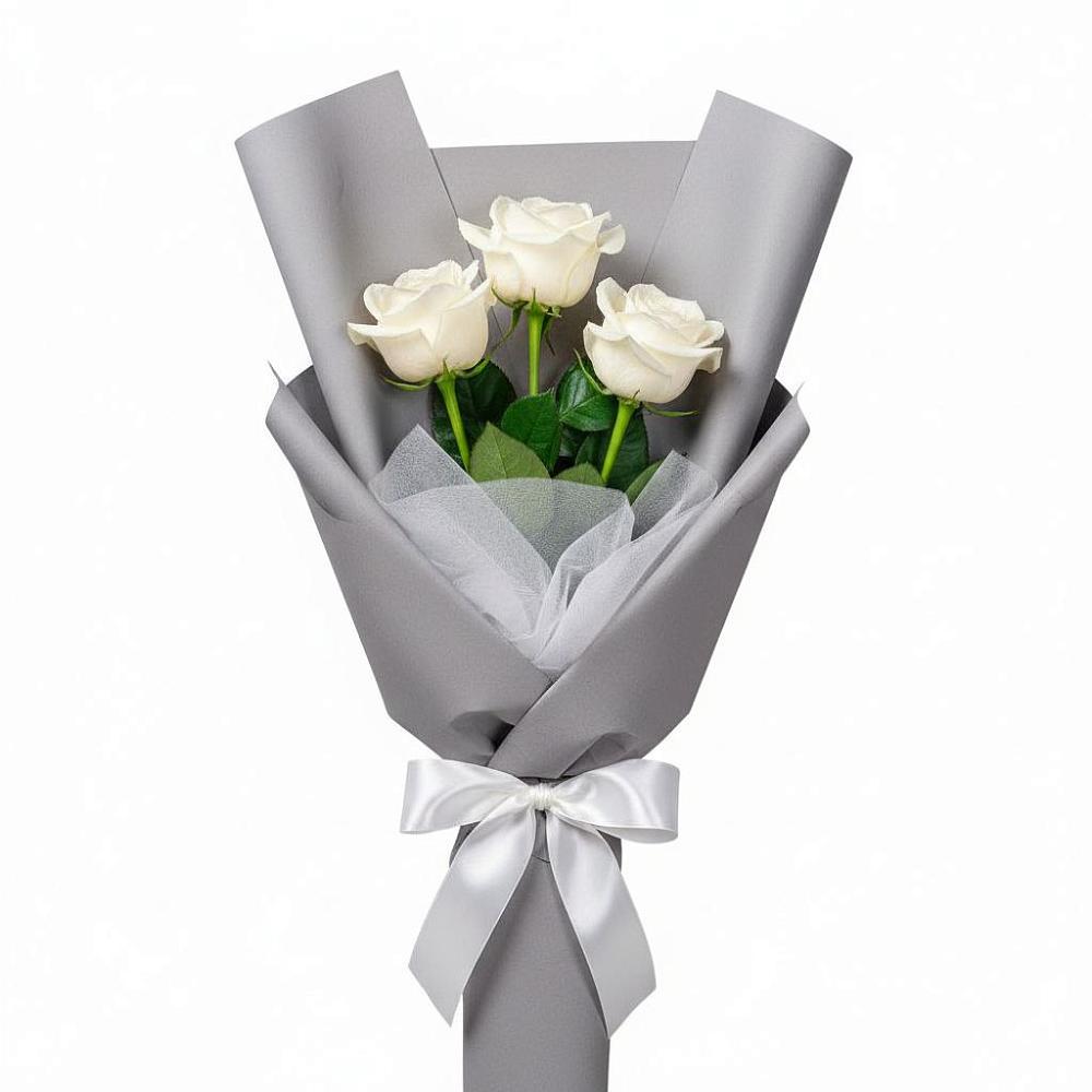 Букет 3 белые розы в Винсадах