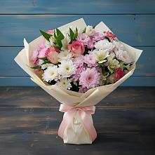 Букет цветов из:  Хризантемы, Альстромерии и Розы в Винсадах