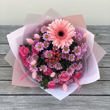 Букет цветов из:  Розы, Герберы и Хризантемы в Винсадах