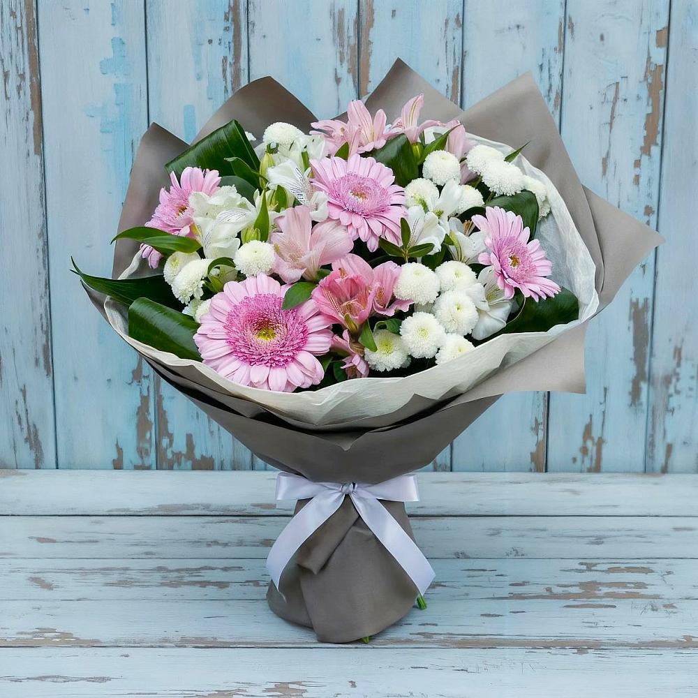 Букет цветов из: Герберы, Альстромерии и Хризантемы в Винсадах