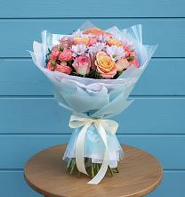 Букет цветов из:  Хризантемы и Розы в Винсадах