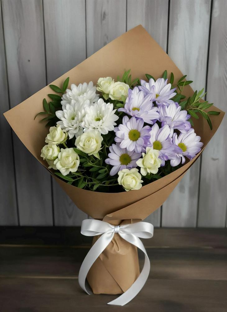 Букет цветов из: Хризантемы и Розы в Винсадах