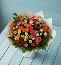 Букет Микс из разноцветных кустовых роз #REPLACE_PRED# Винсадах